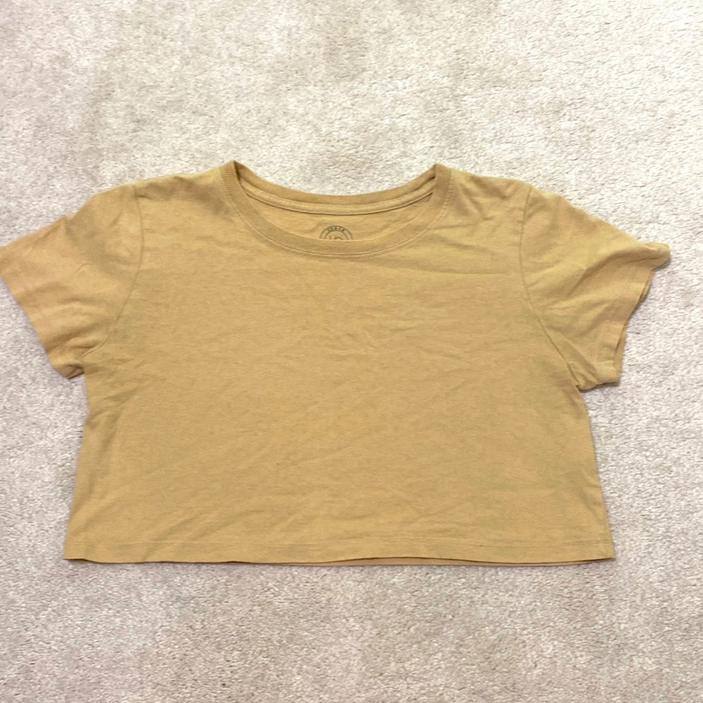 Urban Outfitters Mustard Yellow Boxy Crop Tee